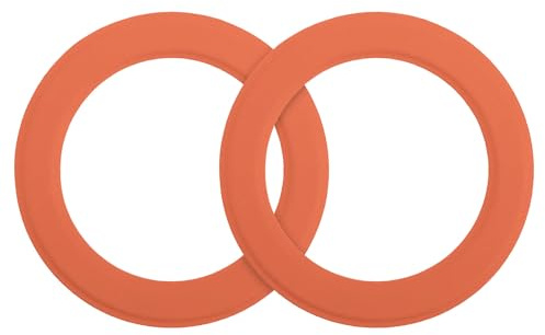 sourcing map Magnetic Sticker Ring, 2Pcs Universal Magnetic Adapter Ring Leather Magnet Wireless Charging Conversion Kit for Mobile Phone Case Wireless Charger (Orange)
