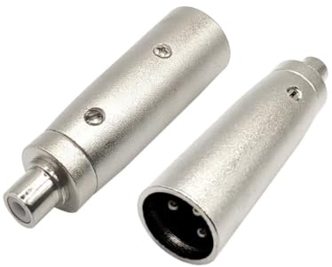 Voluty Tek Microphone Adapter Suitable for RCA Female to XLR Male Adapter Audio Connector 2pcs