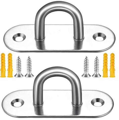 ZXNJA Edelstahl Deckenhaken, Schwerlast, 2 Stück, 250 kg Tragfähigkeit, Deckenhalterung, Boxsack Halterung, Schaukelhaken, Für Hängesessel, Hängematte, Sandsäcke, Yoga, Fitnessgeräte