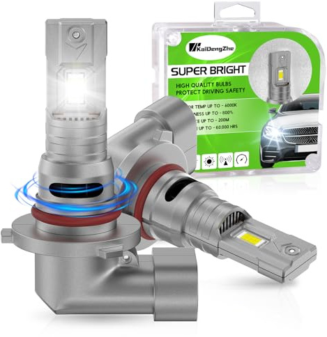 KaiDengZhe 9005 LED Bombilla para Faros, 2 PCS Nueva Actualización 20000LM Tamaño 1:1 Bombilla 9005 HB3 LED 6000K 70W Kit de Conversión de Luce Alta/Baja para Automóvil Súper Brillante Plug and Play