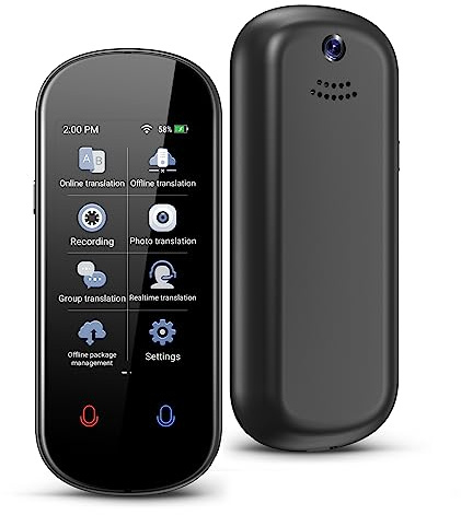 VDKOERT Z2 Übersetzer Sprachübersetzer Gerät Übersetzungsgerät mit Sprachausgabe,Fotoübersetzung/WIFI/Hotspot/Offline,Sofortübersetzer für Reisen,Business Sprachenlernen