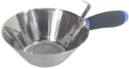 SZLIFE Secchio in acciaio inossidabile, paletta, secchio con clip di sospensione, attrezzo da costruzione per impieghi gravosi, per muratura, stucco da