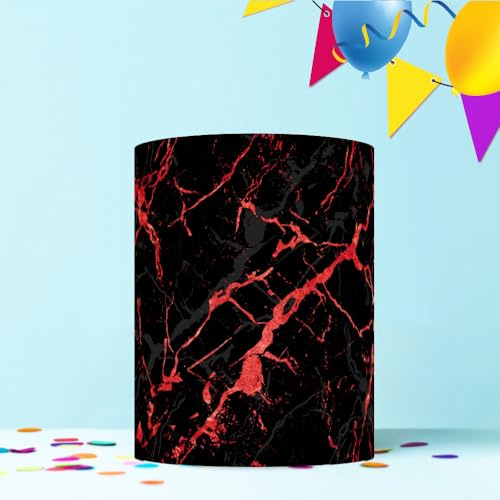BLACK AND RED MARBLED EFFECT CAKE WRAP AROUND EDIBLE CAKE TOPPER ICING DECORATION 1 SHEET