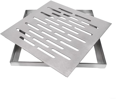 CYRENT Griglia di Scarico Quadrata in Acciaio Inox Antiruggine per Doccia da Giardino Esterno (250 * 250 * 20mm)