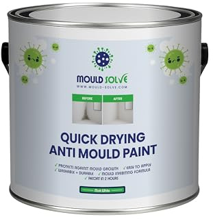 Mould Solve Anti Mould Paint 2.5L – Matt White. Quick Drying, Washable & Durable. Anti-Condensation Formula. Protects Against Black Mould Growth. For Bathrooms, Kitchens & Ceilings. Easy Application