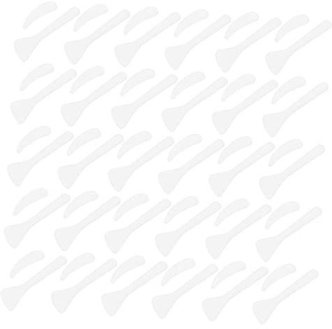 Homoyoyo 100 pièces Spatules Plastiques Visage Cuillères Crème Ergonomiques Légères Applicateurs pour Soins Visage et Yeux Outils Beauté Pratiques pour Voyage