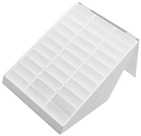 Gatuida Boîte de Présentation pour Ongles Portable en Verre et Acrylique Blanc, Panneau D'affichage Manucure pour Salon de Nail Art et Apprentis Manucure