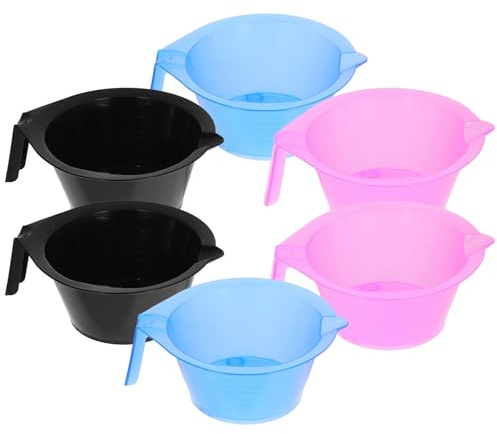 FONDOTIN 6 pezzi Ciotole Tinta Capelli Trasparenti con Scala Kit Professionale Abs per Parrucchiere e Salone Resistenti e Pratiche per Miscelazione Precisa Colori Colore Colore Casuale