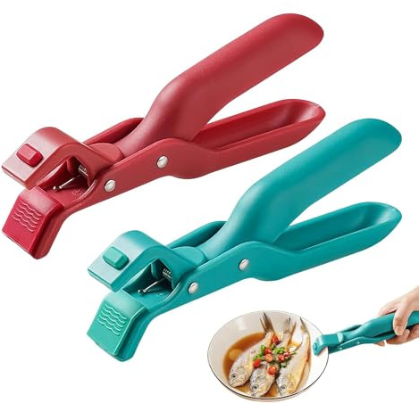 2 PCS Anti-Scald Bowl Clip, Hot Plate Gripper Lifters Tongs, Hot Bowl Dish Plate Gripper Clips Tongs Clamp Holder, 2025 Upgraded Silicone Anti Slip Clip, For Kitchen Dish Bowls Plates