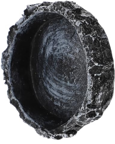 Abaodam Gamelle Décorative pour Reptiles Mangeoire à Tortues Bol d'eau en Résine Petit Format Jaune Usage Terrarium pour Lézards Tortues Serpents