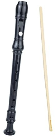 Dpofirs Sopran-Blockflöte, Robustes ABS-Harz, 8 Löcher, Hohe C-Ton-Flöte für Anfänger, Profis, B-Fingersatz, Blau, Rosa, Schwarz, Weiß, Tragbare Musikbegeisterte (BLACK)