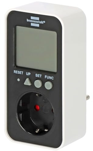 Brennenstuhl Ecolor Energiemessgerät ECL EM-2 | Strommessgerät/Stromzähler Steckdose, Energiekostenmessgerät mit 2 individuell einstellbaren Stromtarifen