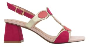Azarey SANDALIA TACÓN ANCHO ROSA Y FUCSIA MULTICOLOR - (Talla 38)