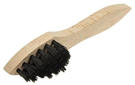 Cremebürste Tiegelbürste Schuhbürste Auftragebürste mit Spitze - Feste Naturborsten - Kräftige Schuhbürste für Schuhcreme und Schuhwachs - Made in Germany (Auftragsbürste dunkel)