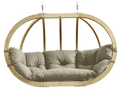 AMAZONAS Globo Royal Chair - Premium FSC-zertifizierter, Wetterfester Hängesessel mit Super Soft Polsterung, In- und Outdoor | Belastbar bis 200 kg | Farbe: Taupe
