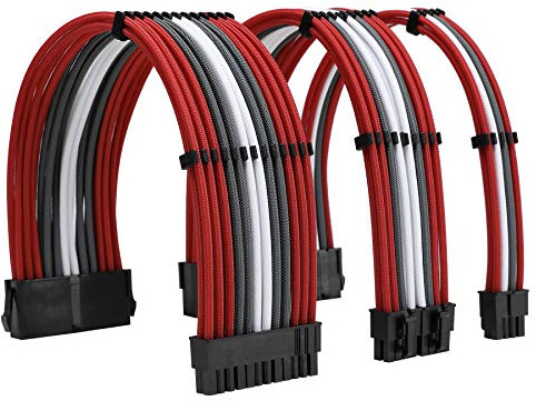 Formulamod Sleeve Extension Power Supply Cables Kit 18AWG ATX 24P+ EPS 8-P+PCI-E8-P with Combs for PSU to Motherboard/GPU