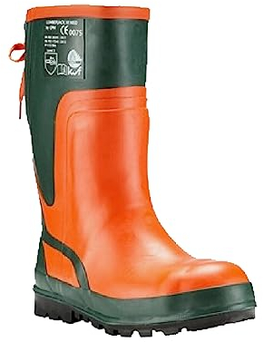 KOX Lumberjack III Neo Schnittschutz-Gummistiefel für die kalten Tage, grün/orange, Größe 42