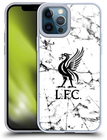 Head Case Designs Offizielle Liverpool Football Club Liver Bird Schwarz Marmor Gelhülle [Militärischer Schutzgrad] Kompatibel Mit Apple iPhone 12 Pro Max Und Kompatibel Mit MagSafe