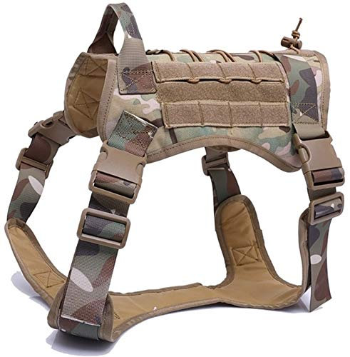 DHGTEP Taktisches Hundegeschirr und Leine Set Outdoor-Hundeweste Deutscher Schäferhund Geschirr Dauerhaftes Hunde-Trainingsgeschirr (Color : Multi-Colored, Size : L)