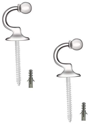 2 PCS Curtain Tie Backs Hooks, Silver Tie Back Hooks Curtain Holdbacks Hooks U Shaped Curtain Tie Hooks Curtain Tie Back Wall Fixings Curtain Hooks for Tie Backs