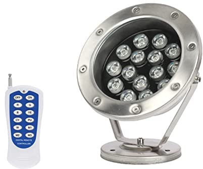 WZYJLyds Niederspannung RGB Unterwasserlicht Pool IP68 Brunnen Beleuchtung LED Einstellbarer Farbwechsel mit Fernbedienung(15W,AC 12V)