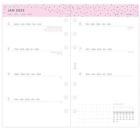 Confetti WTV Illustrated Diary Refill Pack Filofax Personalsonal 2023, 23-68491