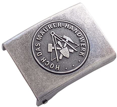 GravurManufakturBerlin Koppelschnalle Maurer Handwerk Zunftzeichen Meister, Meisterschüler, Geselle, Lehrling, Alt-Meister Koppelschloss