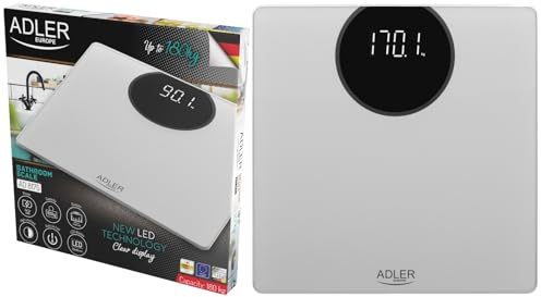 Adler AD 8175 Personenwaage, Grau, 33 x 33 x 5 cm