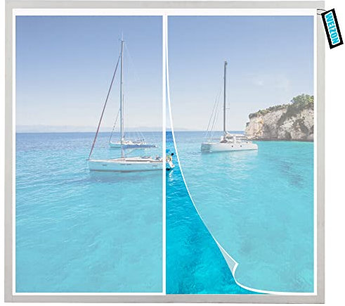 Porte moustiquaire magnétique,Rideaux Toile Insect Ecran 80x190cm Anti Insecte Mouche Moustique Fermeture Automatique Rideau Anti Mouche sans Percer pour balcon patio Pliable Blanc