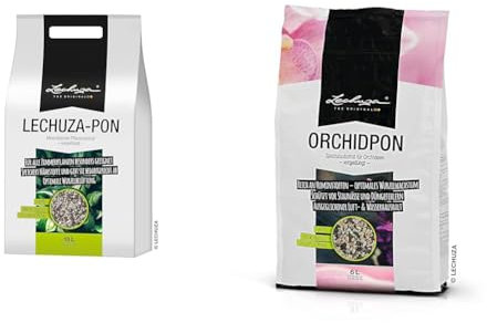 Lechuza – Pon – Terreau Mineral Neutre – Contient de l'engrais – 18 litres & Pon – Terreau Mineral Spécial Orchidées – Contient de l'engrais – 6 litres