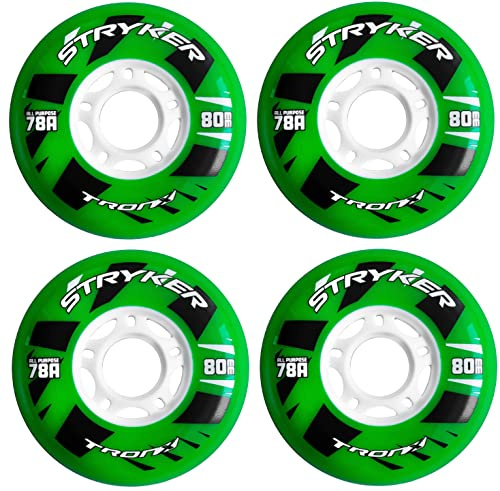 TronX Stryker Multi Surface 78A Allzweck-Inline-Hockey-Räder, 59 mm, 68 mm, 72 mm, 76 mm und 80 mm, Hi-Lo (80 mm), 4 Stück