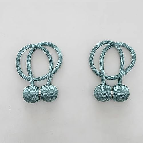A.Monamour Lote de 2 Piezas Cuerdas Magnéticas para Cortinas con Imanes Potentes Sujetadores Cordones de Sujeción Sujeta Cortinas Alzapaños Decorativos Abrazaderas de Cortina Hebillas - Verde Gris