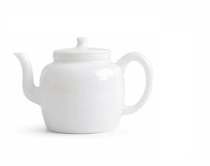 SUREK Tetera de cerámica Blanca, Juego de té Individual, Recipiente para Tetera casera con Filtro de Mango, Tetera pequeña de 170ml/6,0 oz