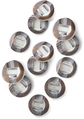 Schöneberger Trachten Couture Original Hornknöpfe, braune Lederhosen Knöpfe – DIY 2-Loch Trachtenknöpfe 21mm - 4x/8x/12x – div Farben (Braun Antik, 12x Knöpfe)