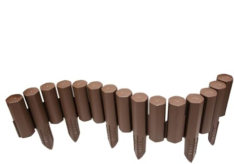 Palisade Rund 2,20m - braun | Beetumrandung, Rasenkante, Beeteinfassung, Gartenpalisade