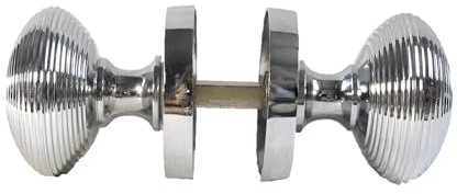 Haven Heritage Door Knobs Sets - Reeded Mortice Door Knob, Interior Door Knobs for Home, Round Internal Door Knob - Durable Chrome Door Knobs, Door Knobs for Interior Doors - Chrome