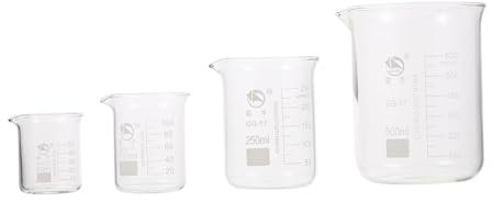 PRETYZOOM 4 Stück Becherglas Bechergläser 100 Becher messbecher giteer safe Labormessgerät Chemische Versuchsausrüstung mit Zubehör Glas mit hohem Borosilikatgehalt