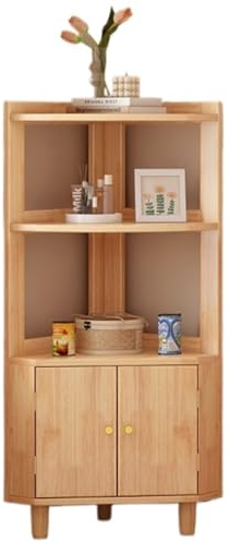 ASHSDI Eckregal Ständer, Holz-Eckschrank, Eckregal, Ständer, Boden-Eckregal, Schmaler Aufbewahrungsschrank Für Wohnzimmer Eck-Bücherregal für Wohnzimmer(Color:A)