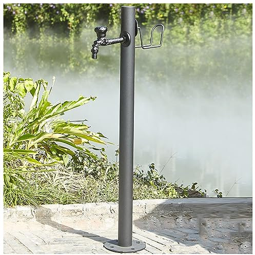 Rubinetti per Esterni, Rubinetto per Esterni a Colonna, Fontana a Colonna per Giardino con Supporto per Tubo Flessibile dell'Acqua, Tubo Flessibile per Rubinetto dell'Acqua con Montaggio a p