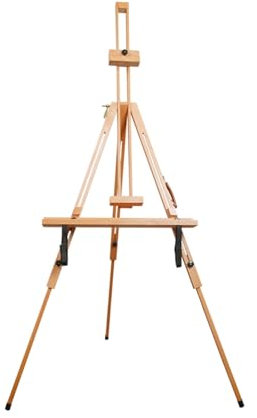 ABBNIA Caballete de Pintura con trípode, Altura Ajustable, Caballete de Mesa de Madera, Soporte para Caja de Dibujo portátil y Plegable para Artistas, Principiantes y