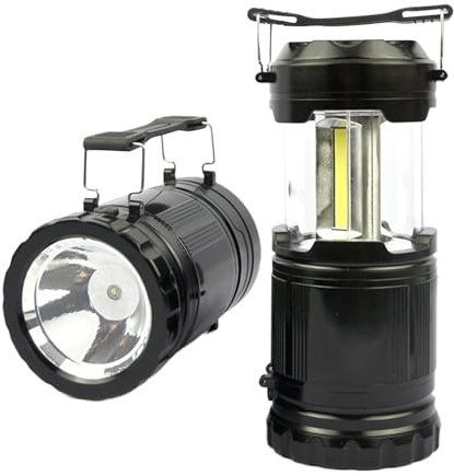 Lanterne de camping, lampe de poche télescopique, paramètres de luminosité réglables, crochet et poignée inclus, haute luminosité pour tempêtes, survie, camping, voyage, urgences
