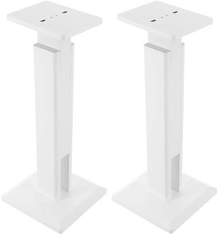 2er-Set Lautsprecherständer, Ständer für Lautsprecher und Boxen, Ausziehbar, Lautsprechers Bodenständer, HiFi Rack, Höhenverstellbar für Satelliten, Universal Boxenständer bis 30 kg (Weiß)