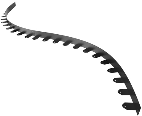 FIVMEN Bordure de jardin en métal galvanisé pour parterres de fleurs - Bordure de pelouse - Avec 25 clous de fixation - Flexible - Limitation de parterre de fleurs et de pelouse - Noir, 100x5 cm - Lot