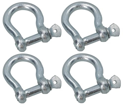 AB Tools Grillete de arco galvanizado de 22 mm, paquete de 4 candelabros para barco, yate