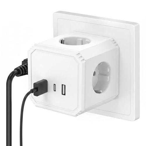 SNYZPN Steckdose Wandsteckdose, 3 x 1,5 mm², 16A/250V/Max 3680W, für Küche, Büro Weiß