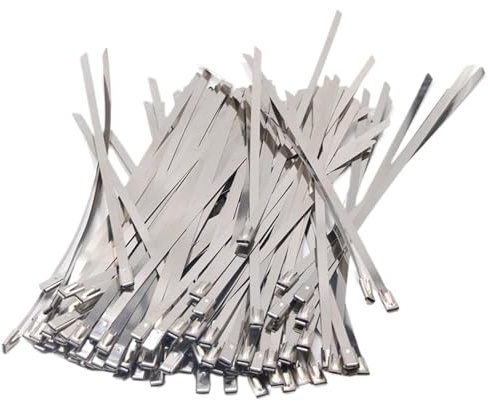 100 pezzi Larghezza 4,6x150/200/250/300/350/400/450/500/550/600/650/700/800 mm Fascette fermacavi in acciaio inox con cerniera e chiusura a strappo(4.6x700mm)