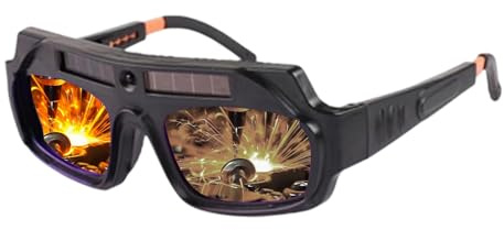 Huxibai Gafas de soldadura – Gafas de seguridad con descurente automático para soldadura – Visera ligera protección ocular hombre trabajo obra obra laboratorio exterior construcción soldadores