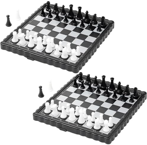 2 Reiseschach, Magnetisches Schachspiel, Klappbares Schachbrett, Tragbares Mini Schach Für Kinder Und Erwachsene, Ideal Für Reisen, Familie Und Büro, Schachspiel Magnetisch