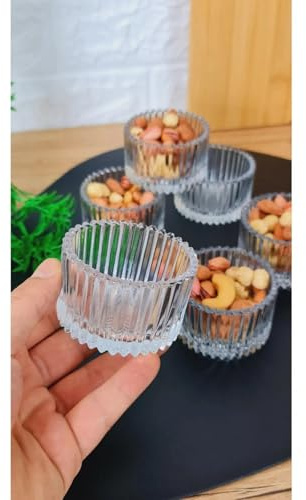 6er Set Dip-Schalen – Glas oder Bambus – Mini Schälchen für Ketchup, Mayonnaise, Soßen, Dips, Marmelade, Honig, Butter, Snacks, Nüsse, Vorspeisen & Desserts – Servierschalen klein (Orgin-Mini-Oslo1)