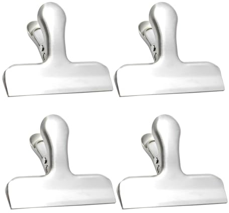 4 Pack Food Clips, 3-inch Wide Stainless Steel Heavy-Duty Food Bag Clip